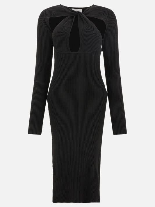 "Twisted" ribbed dress with cut-out