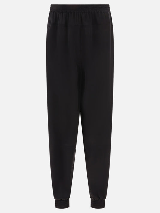 Elasticated trousers in crepe satin