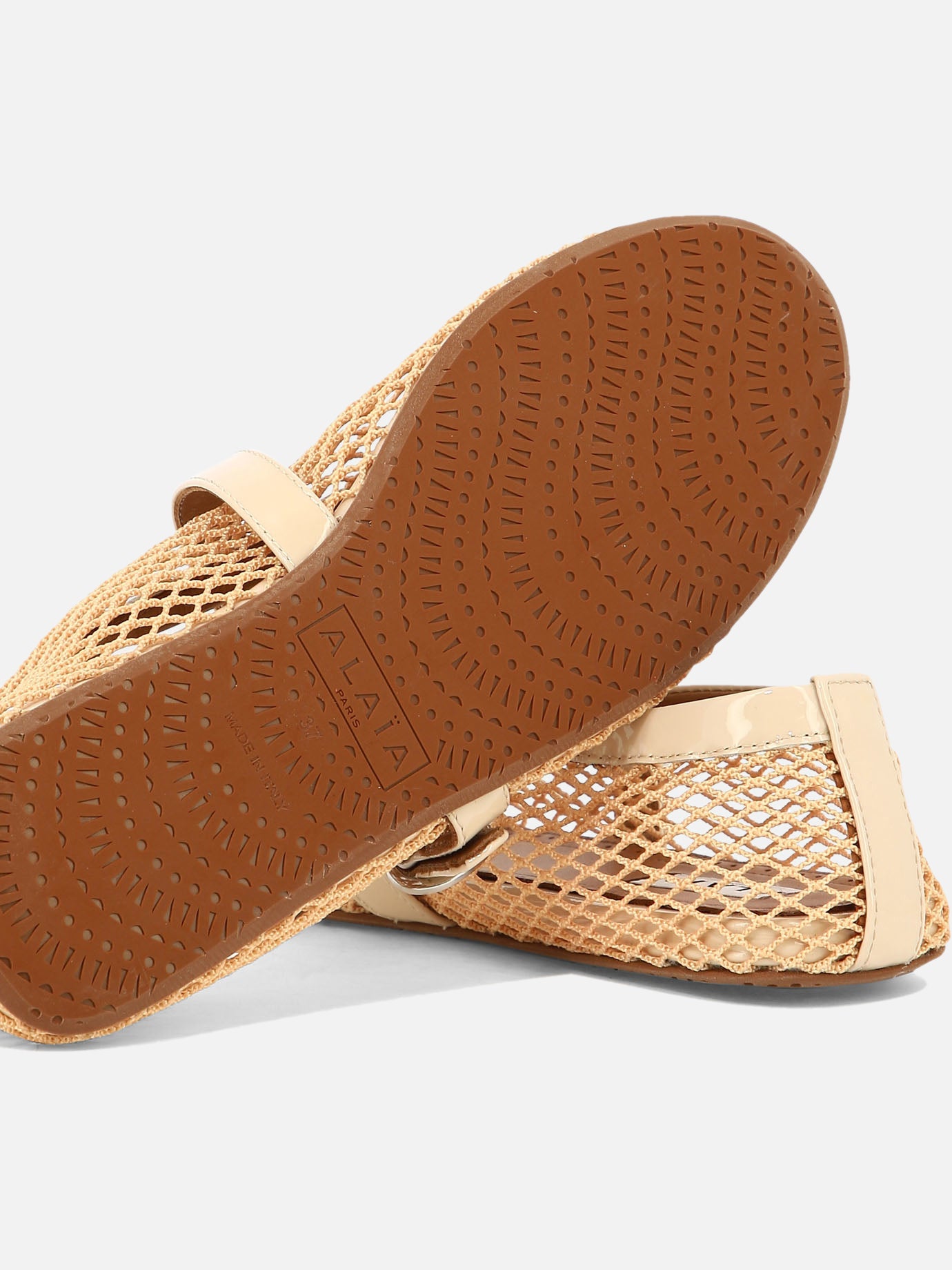 Mary Jane ballet flats 90% polyamide 10% calf leather - 100% rubber  Pink - Alaïa Women | PDP | VIETTI Online Store | Zoom-Modal_5
