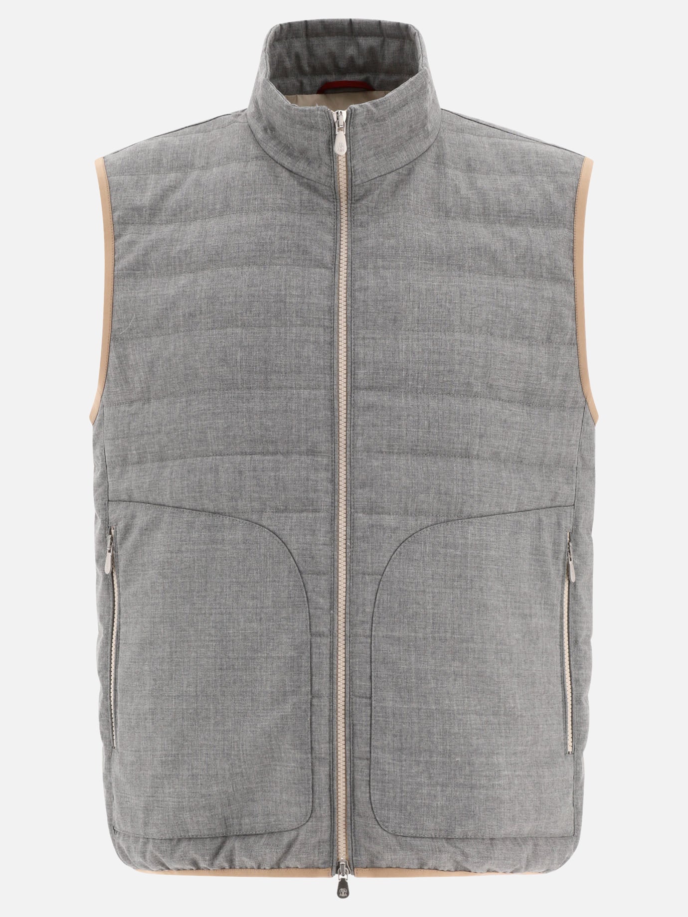 Giacche smanicate 100% wool - Padding: down and feathers  Grigio - Brunello Cucinelli Uomo | PDP | VIETTI Online Store | thumbnail