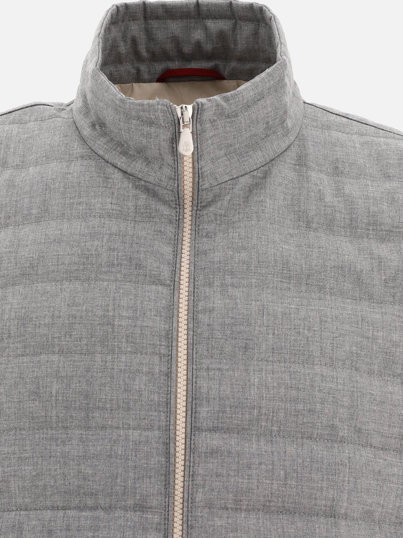 Giacche smanicate 100% wool - Padding: down and feathers  Grigio - Brunello Cucinelli Uomo | PDP | VIETTI Online Store | thumbnail_3