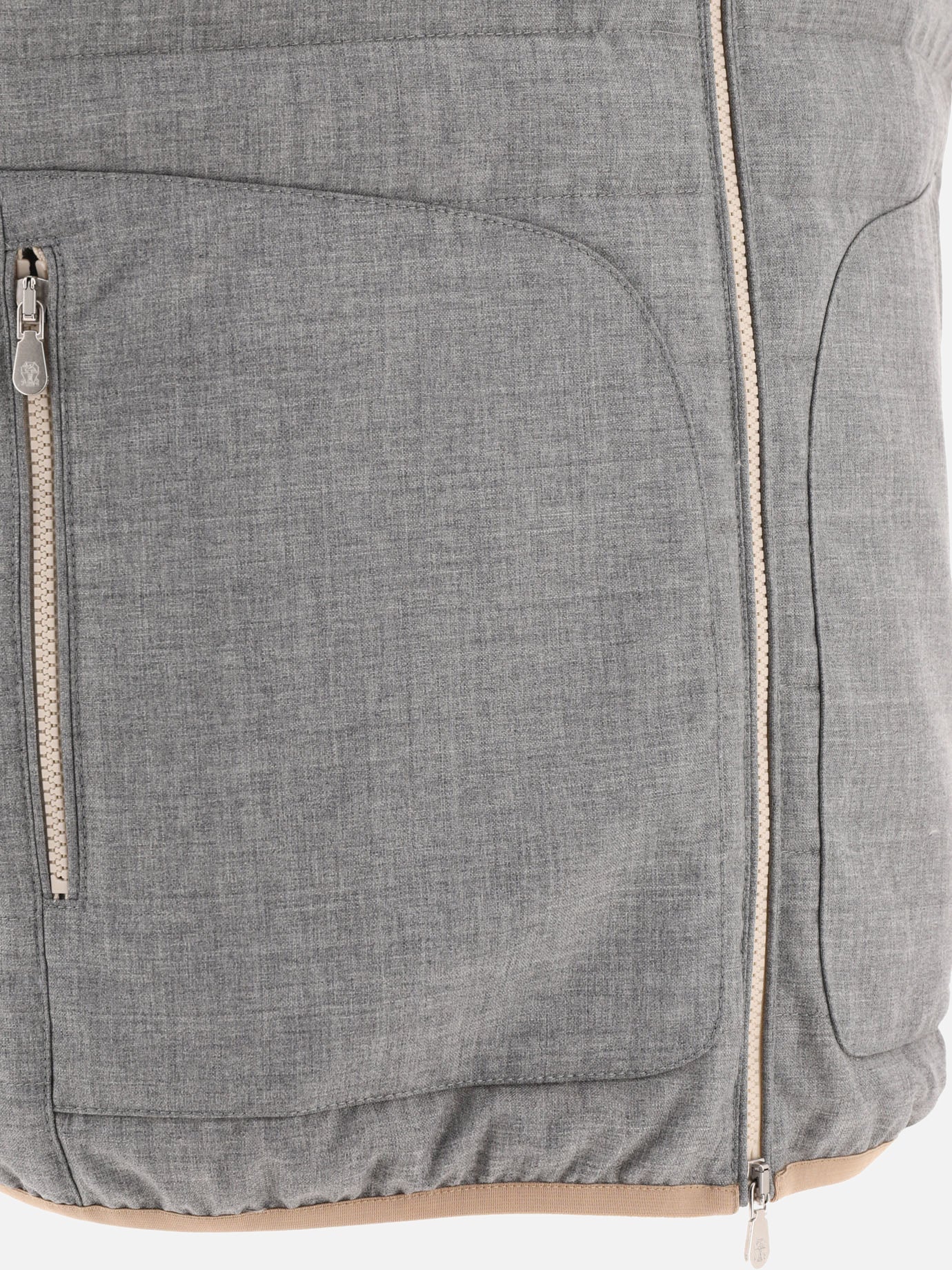 Giacche smanicate 100% wool - Padding: down and feathers  Grigio - Brunello Cucinelli Uomo | PDP | VIETTI Online Store | thumbnail_4