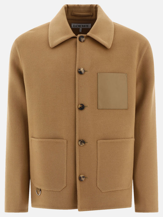 Short coats 72% wool 18% cashmere 10% leather  Beige - Loewe Men | PLP | VIETTI Online Store 
