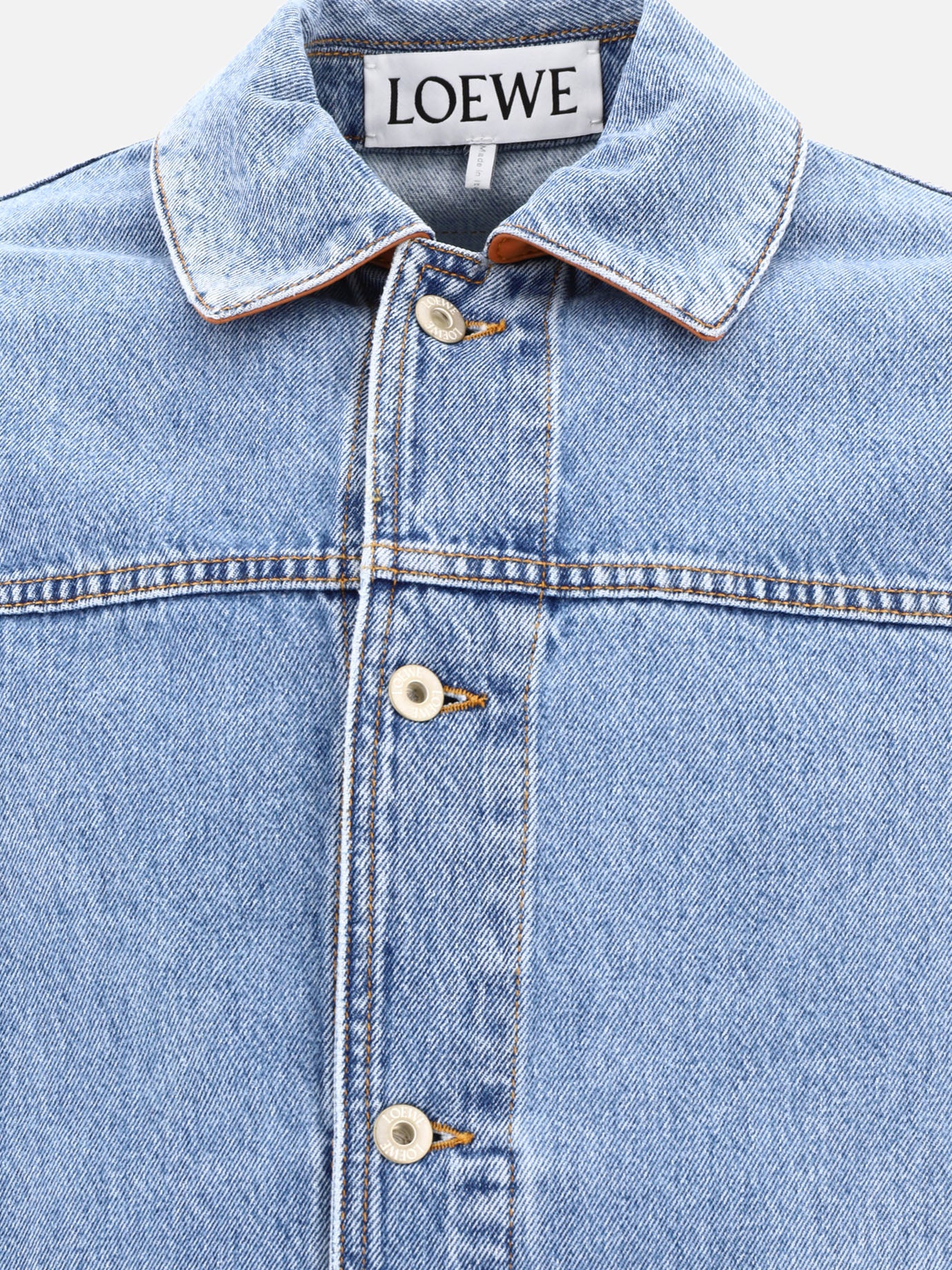 Denim jackets 80% cotton 20% leather  Light blue - Loewe Men | PDP | VIETTI Online Store | Zoom-Modal_3
