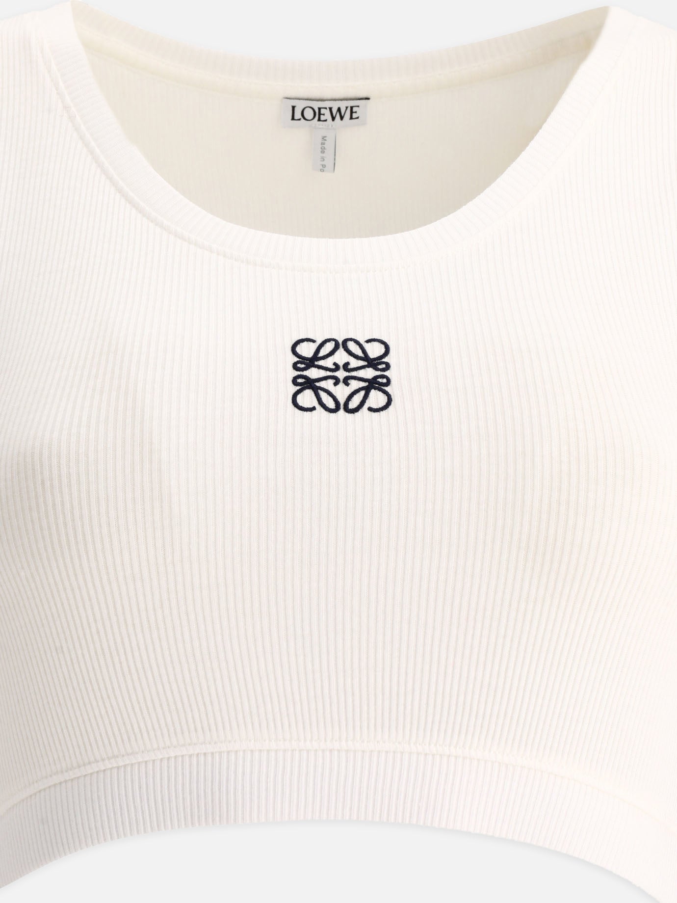 Crop tops 88% cotton 10% polyester 2% elastane  White - Loewe Women | PDP | VIETTI Online Store | thumbnail_3