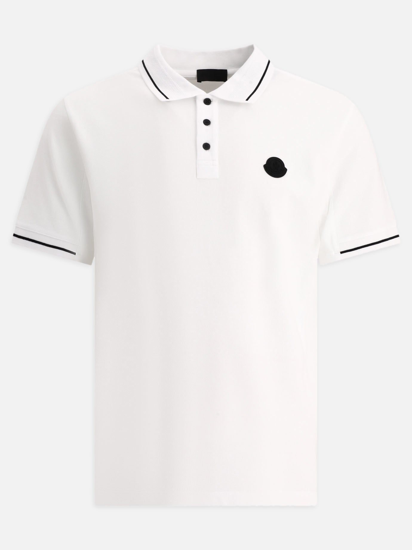 Polo shirts with buttons Logo  White - Moncler Men | PDP | VIETTI Online Store | thumbnail