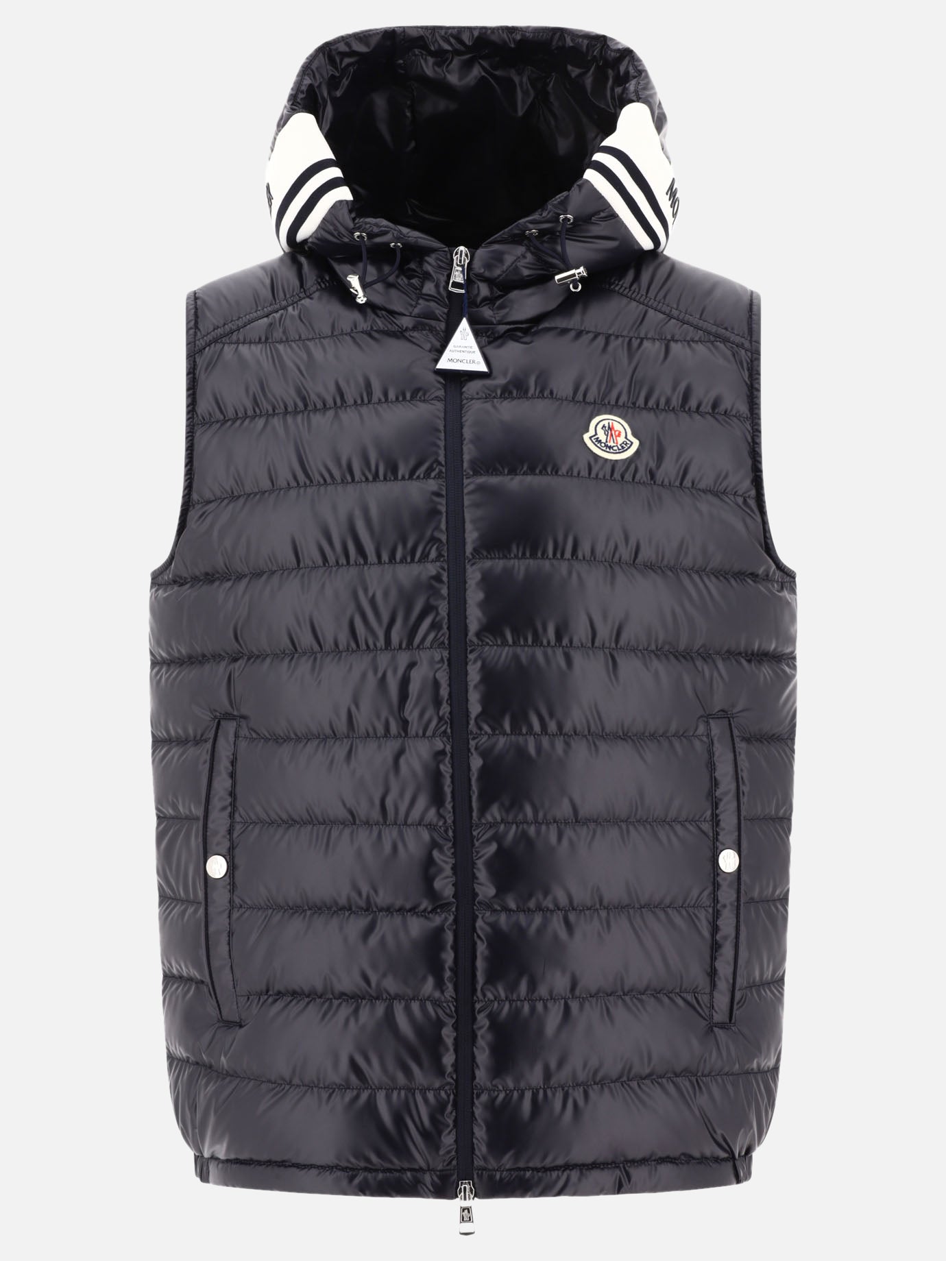 Giacche smanicate Solid colour  Blu - Moncler Uomo | PDP | VIETTI Online Store | thumbnail