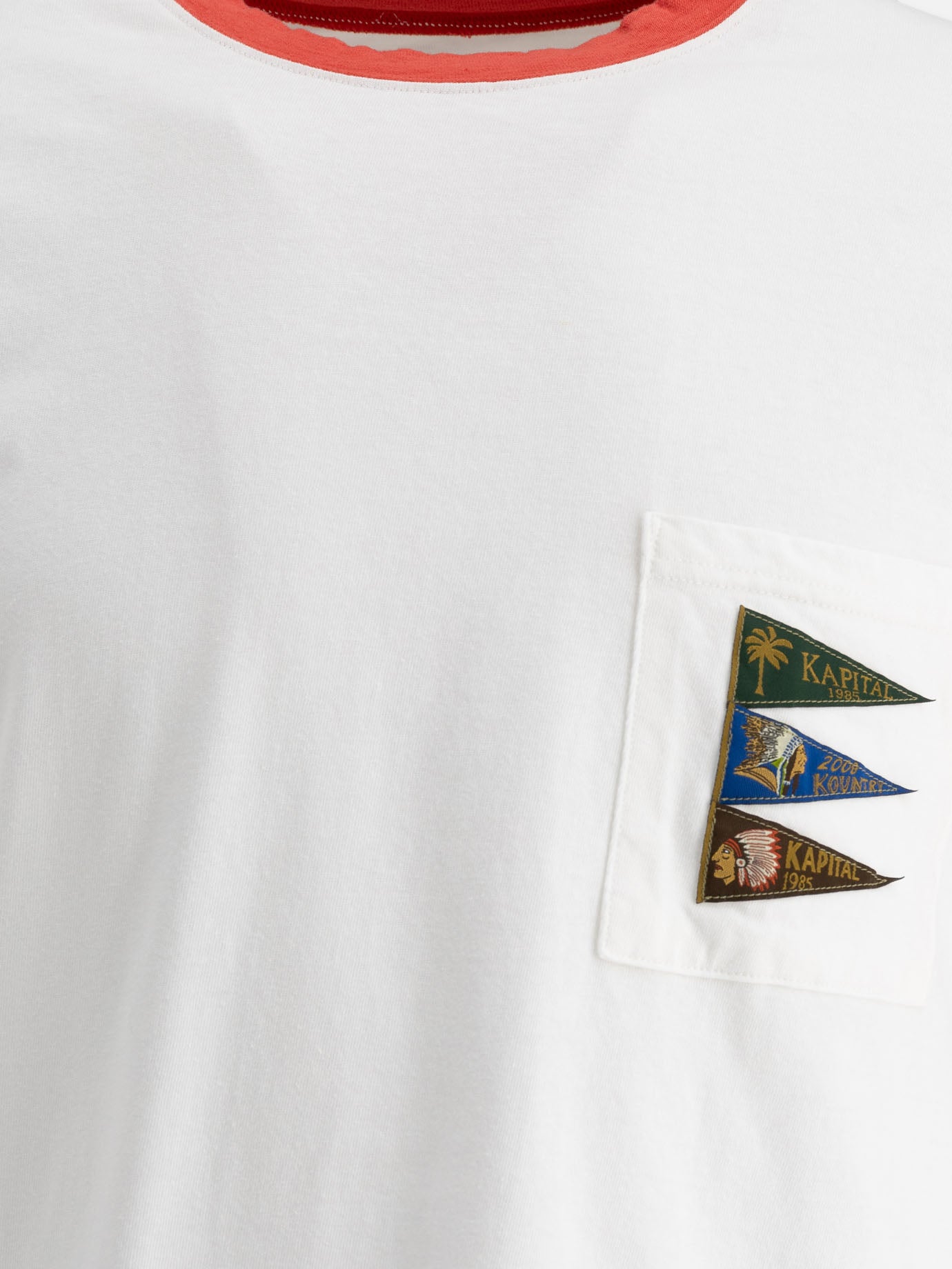 KAPITAL "Pennant Ringer" t-shirt White