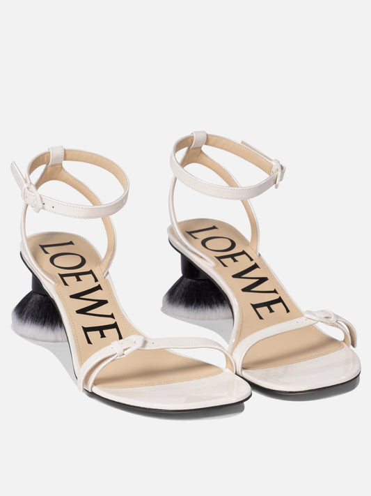 Loewe Sandalo con tacco "Petal Brush" 19349303_36 White 2