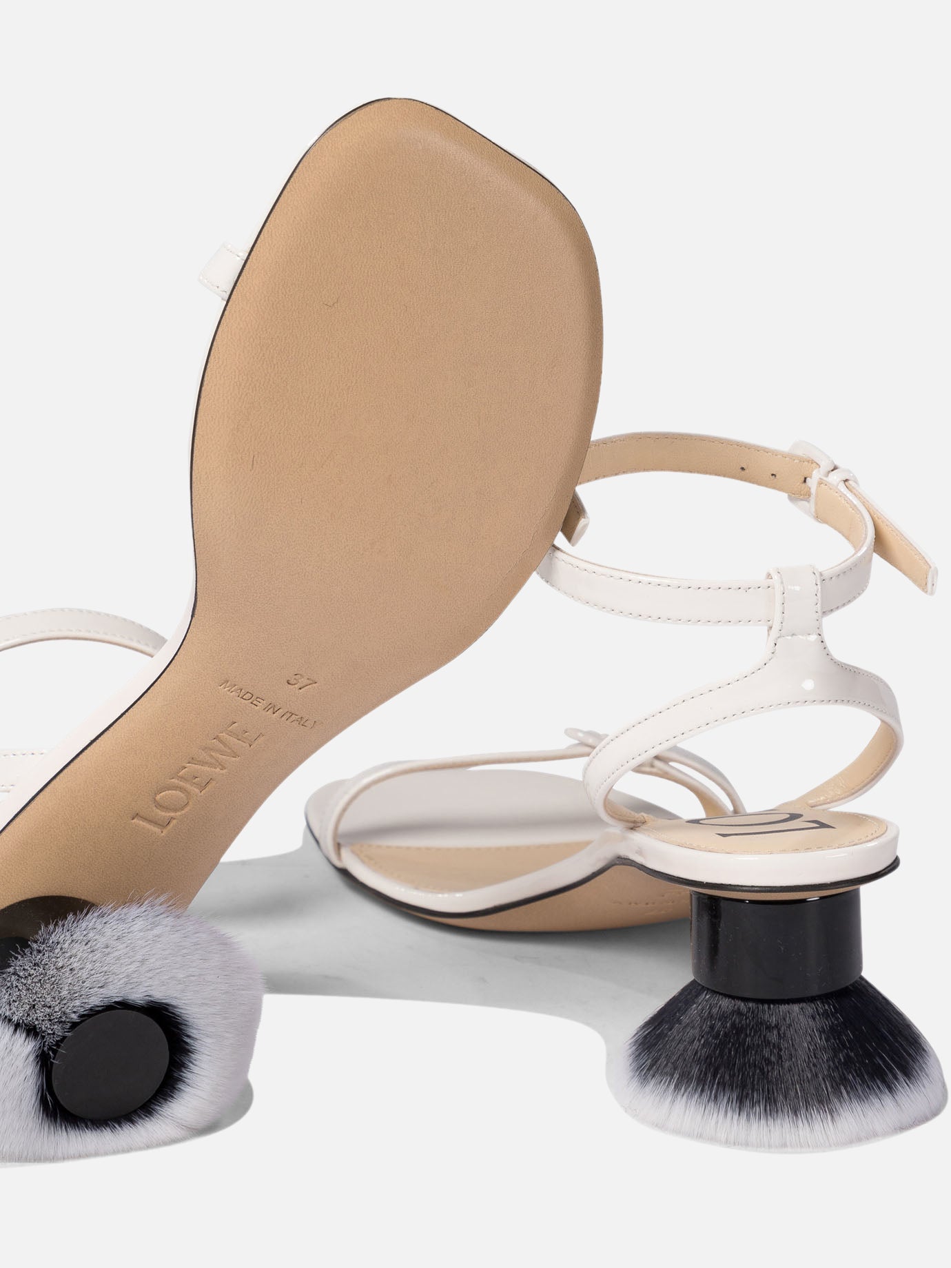Loewe Sandalo con tacco &quot;Petal Brush&quot; 19349303_36 White thumbnail_5