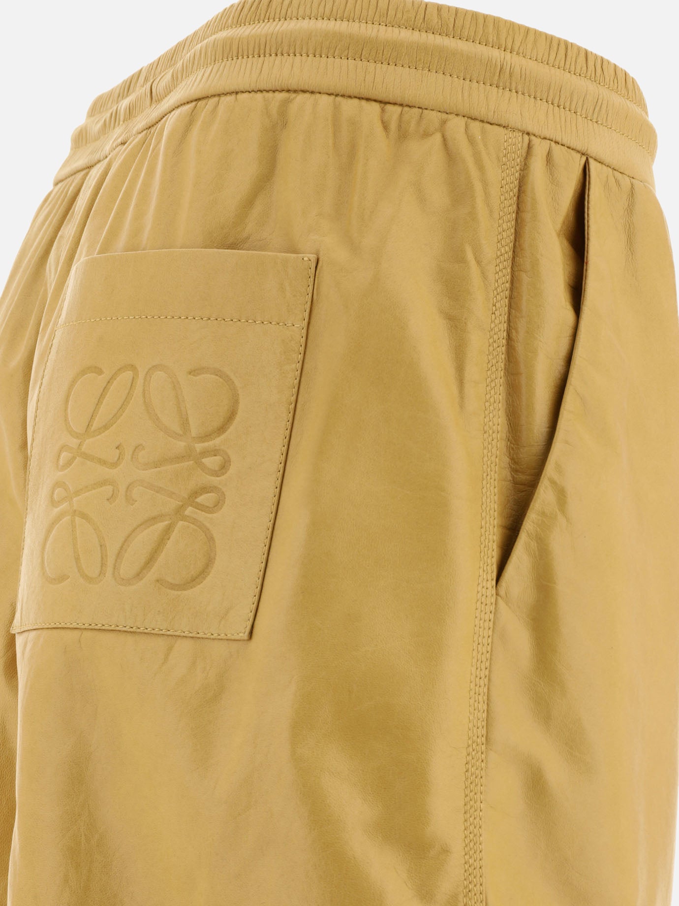 Loewe Leather shorts Beige
