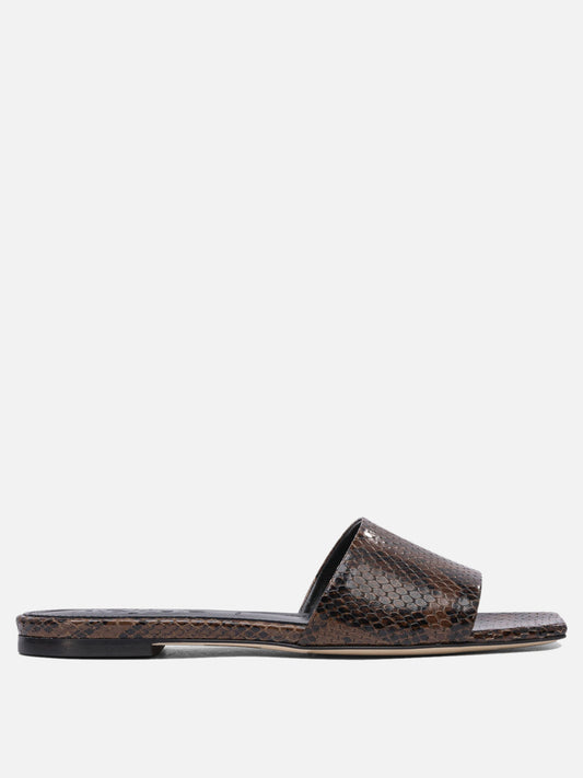 Flat sandals 100% goat leather - 100% cow leather  Brown - Aeyde Women | PDP | VIETTI Online Store 
