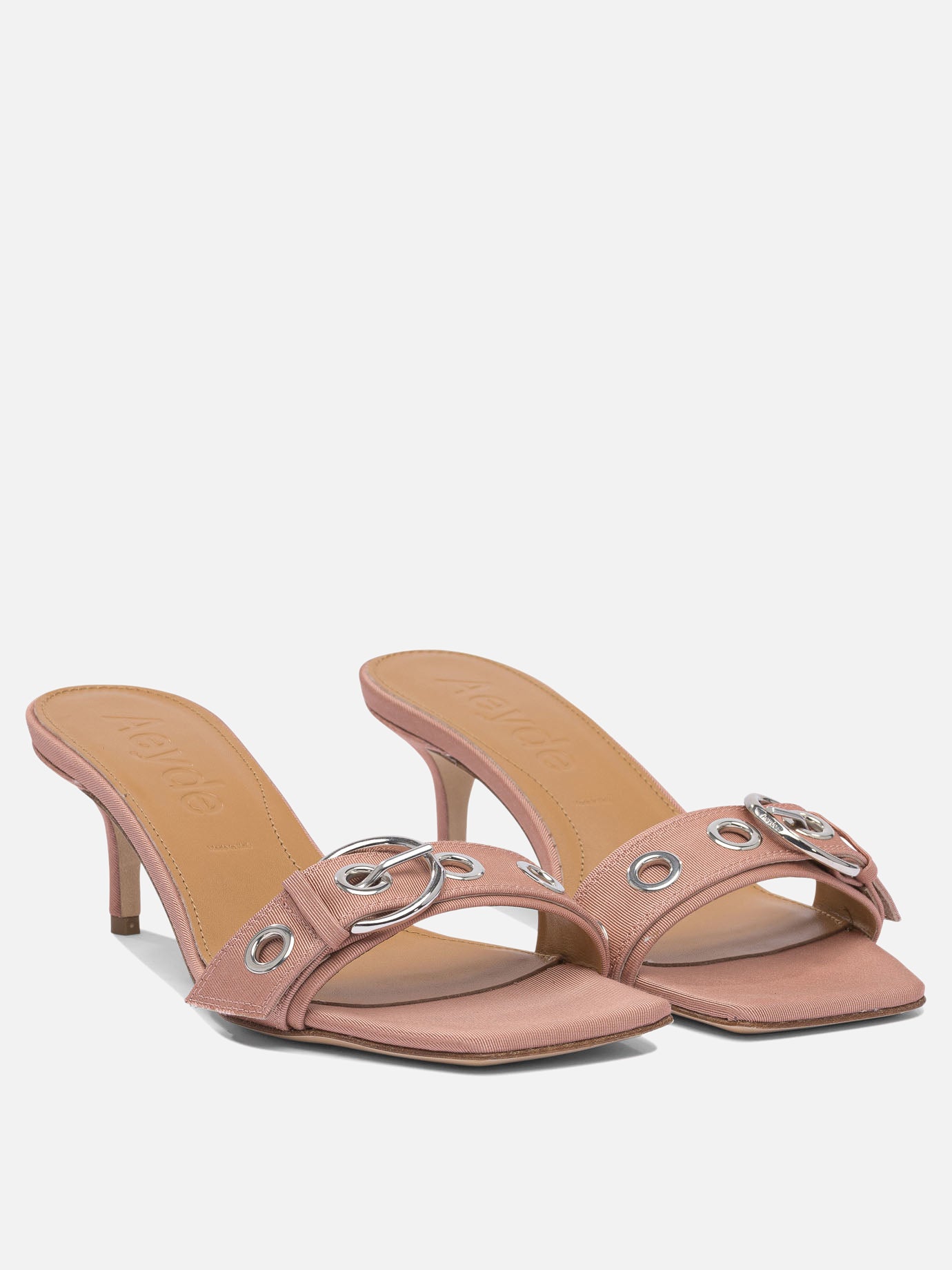Heeled sandals 100% fabric - 100% leather  Pink - Aeyde Women | PDP | VIETTI Online Store | Zoom-Modal_2
