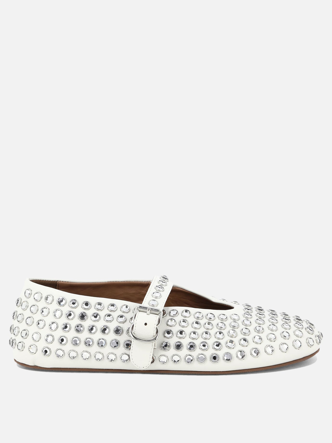 Alaïa Rhinestone ballet flats 10096748_38 White thumbnail_1