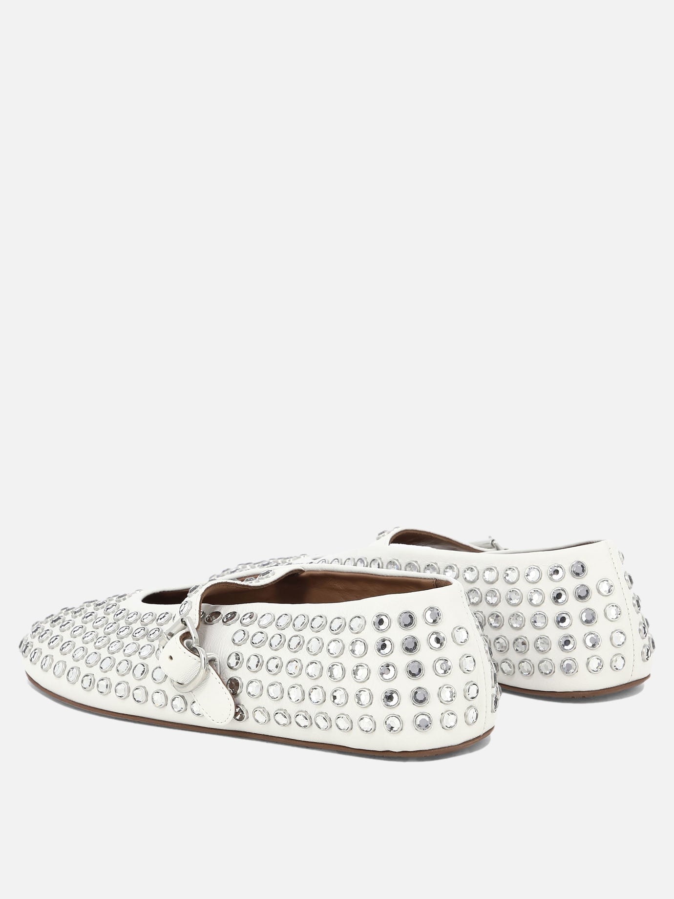 Alaïa Rhinestone ballet flats 10096748_38 White thumbnail_4