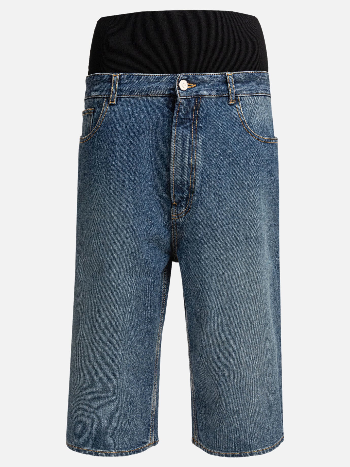 Alaïa Bermuda shorts with knit belt Blue