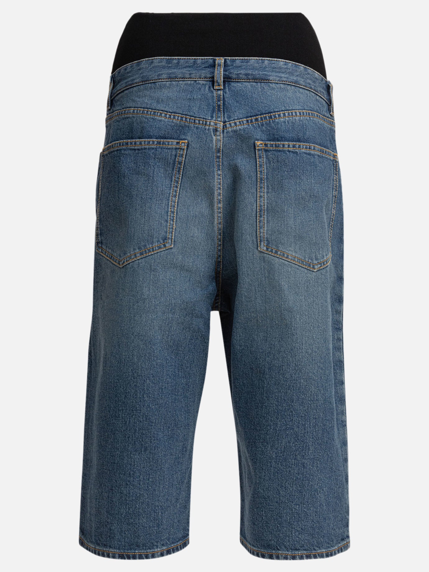 Alaïa Bermuda shorts with knit belt 12349007_36 Blue thumbnail_2