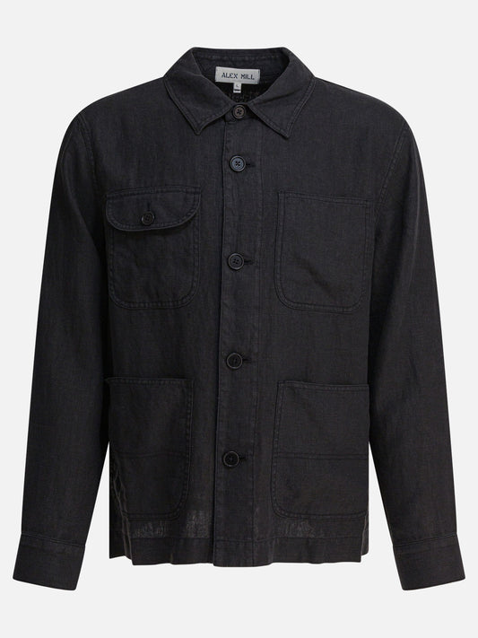 Alex Mill Giacca da lavoro in lino 12746111_S Black 1