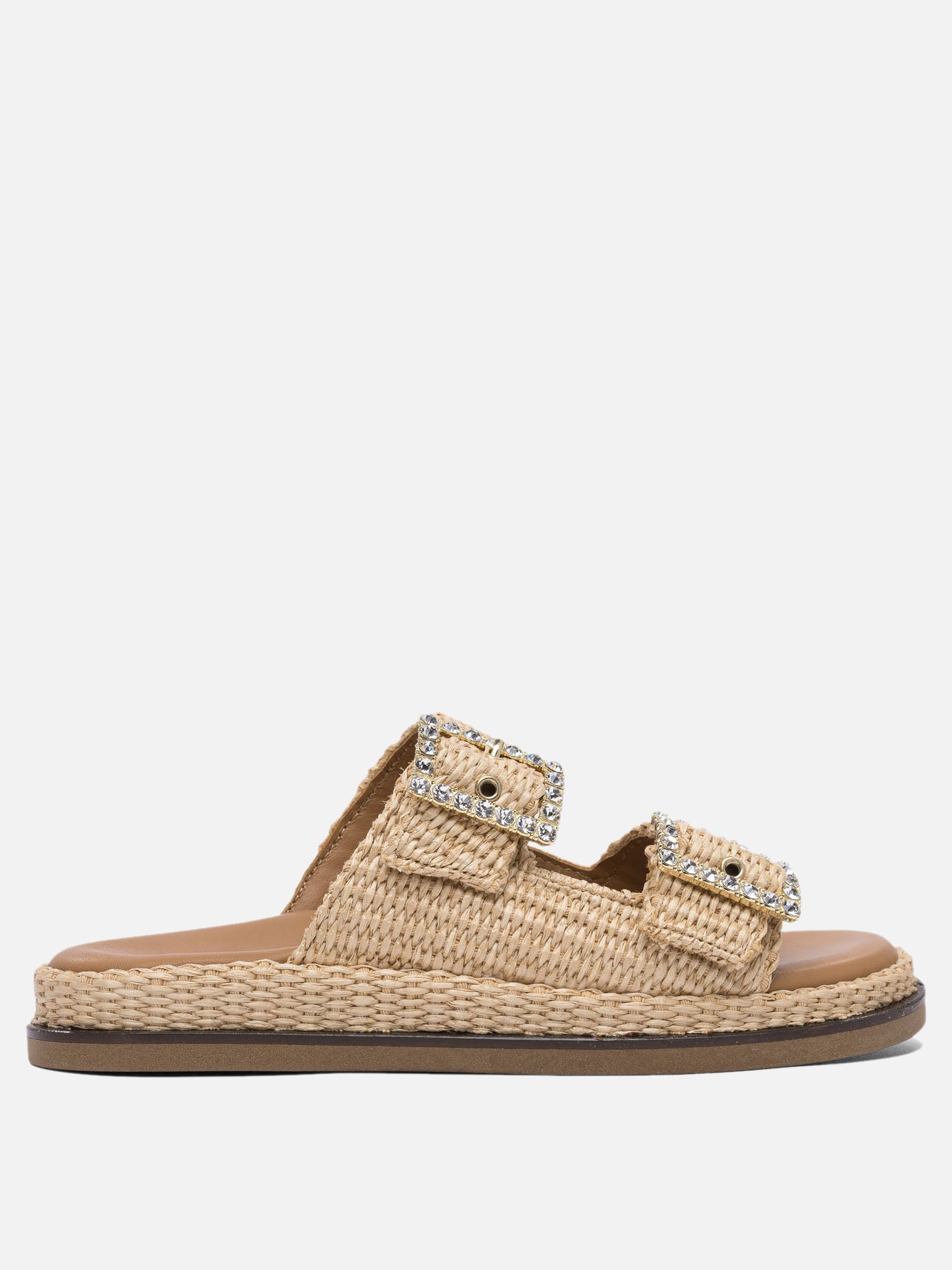 Flat sandals 100% rafia - 100% rubber  Beige - Alibi Women | PDP | VIETTI Online Store | thumbnail