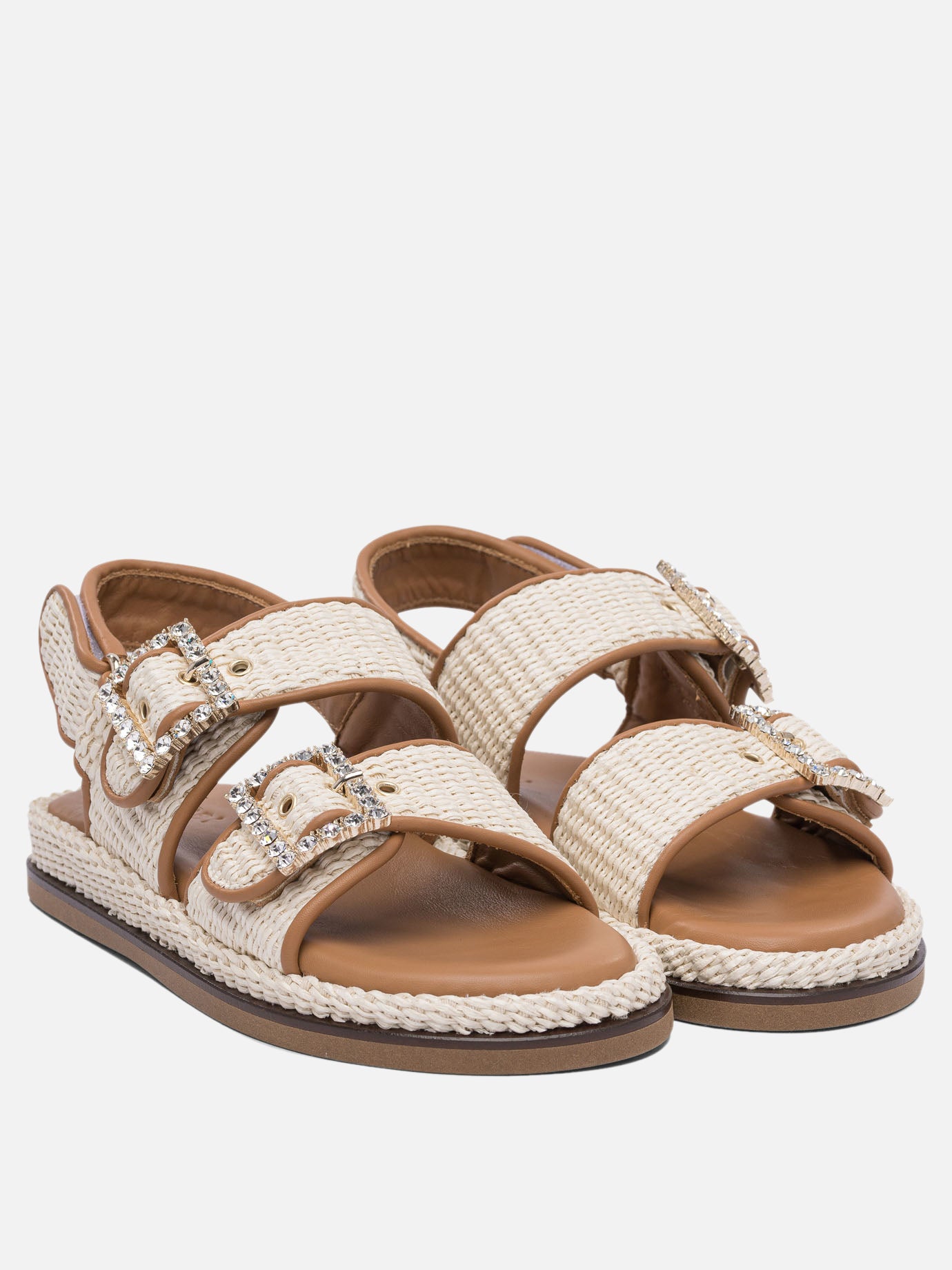 Flat sandals 100% rafia - 100% rubber  Beige - Alibi Women | PDP | VIETTI Online Store | Zoom-Modal_2
