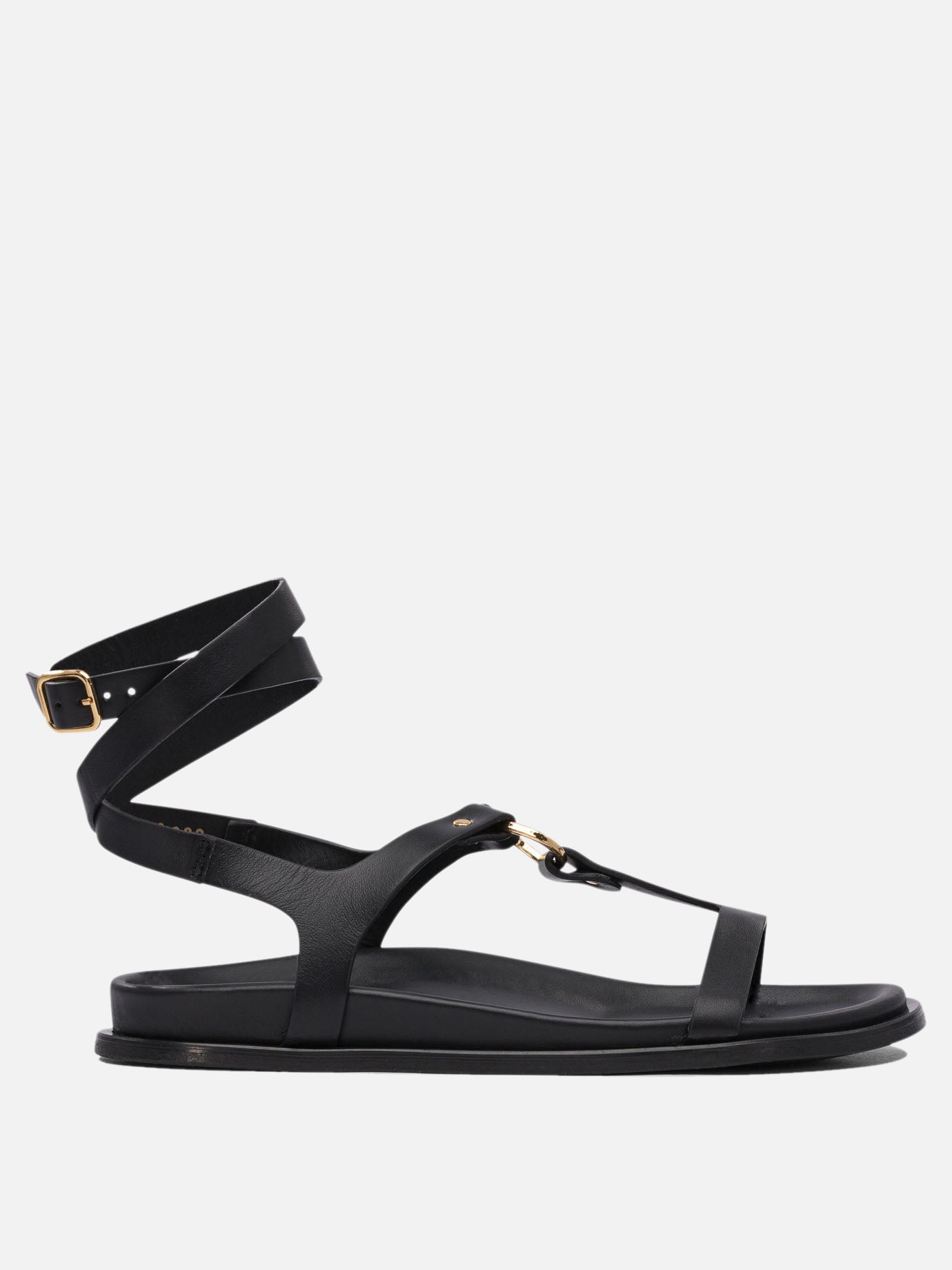 Flat sandals 100% cow leather - 100% cuerolite  Black - Alohas Women | PDP | VIETTI Online Store | thumbnail