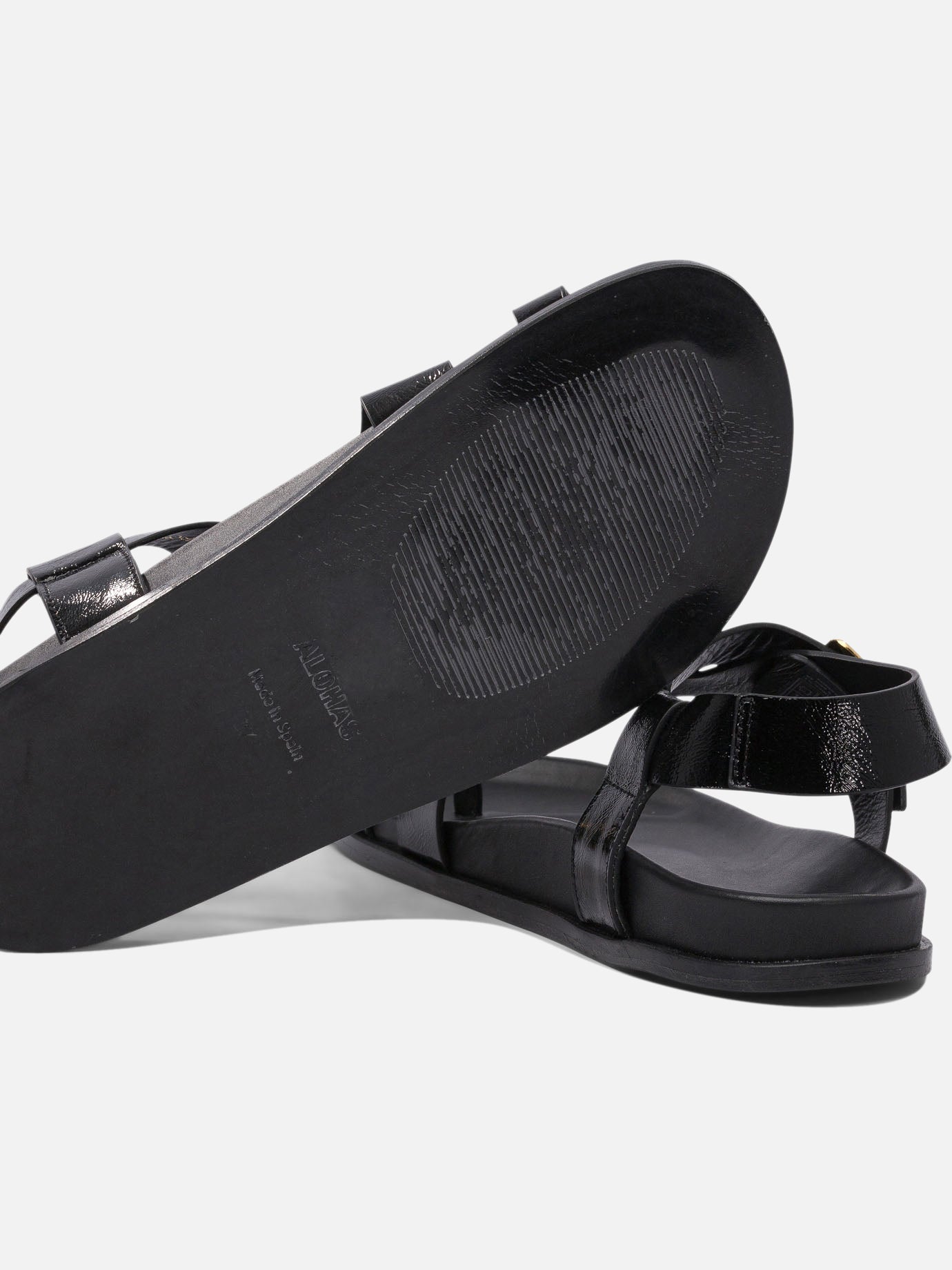 Flat sandals 100% cow leather - 100% cuerolite  Black - Alohas Women | PDP | VIETTI Online Store | thumbnail_5