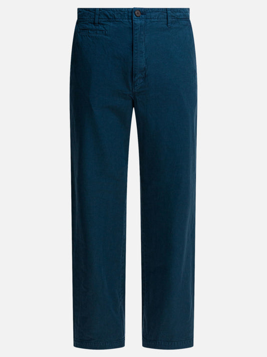 Leisure trousers Solid colour  Blue - Auralee Men | PLP | VIETTI Online Store 

