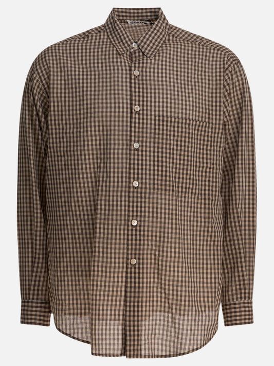 Camicie casual Gingham  Marrone - Auralee Uomo | PLP | VIETTI Online Store 
