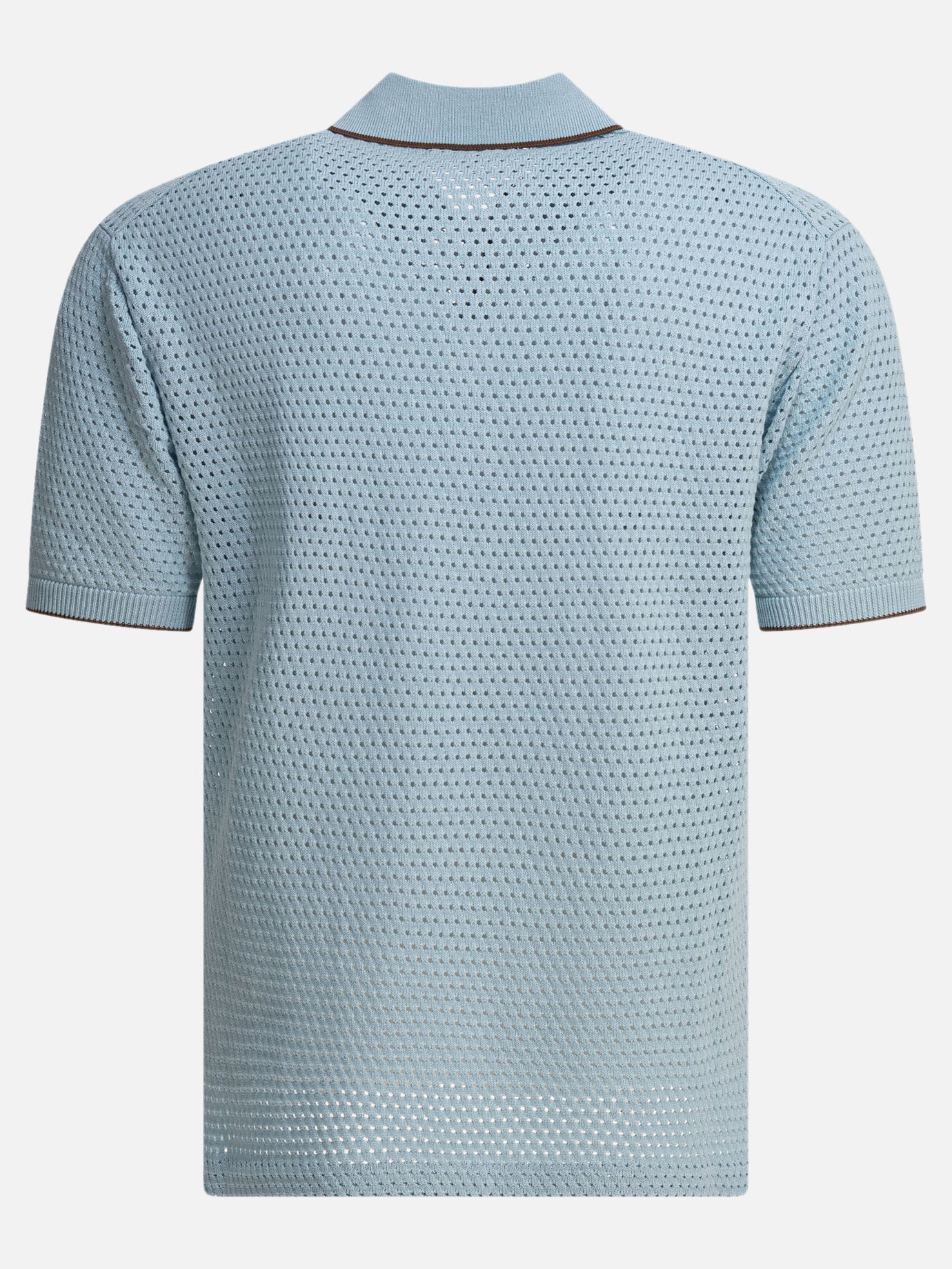 Beams Plus Perforated polo shirt 17780843_S Light blue thumbnail_2