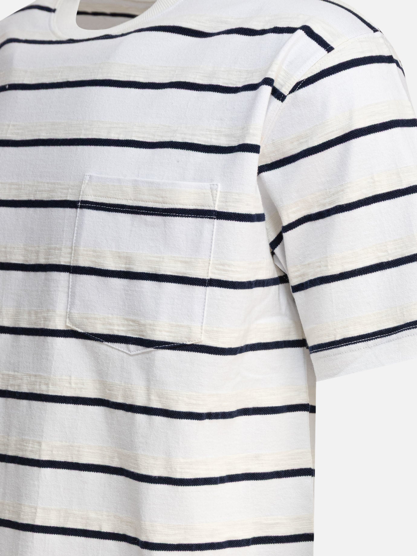 Beams Plus Striped T-shirt 16412622_S White thumbnail_4