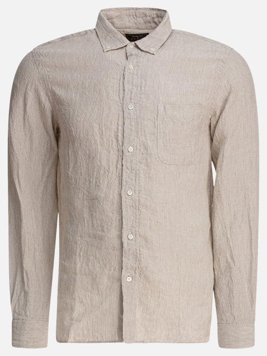 Beams Plus "Linen Solid" Shirt 11870635_S Beige 1