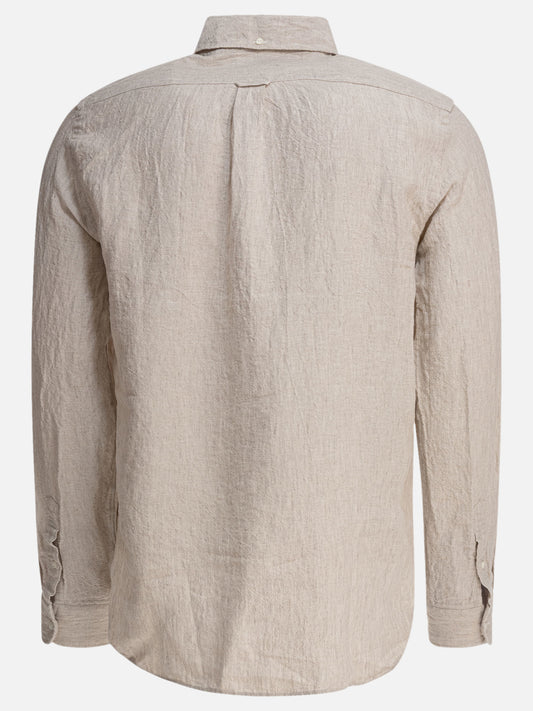 Beams Plus "Linen Solid" Shirt 11870635_S Beige 2