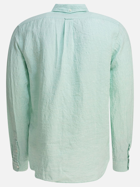 Beams Plus "Linen Solid" Shirt 11670629_S Green 2