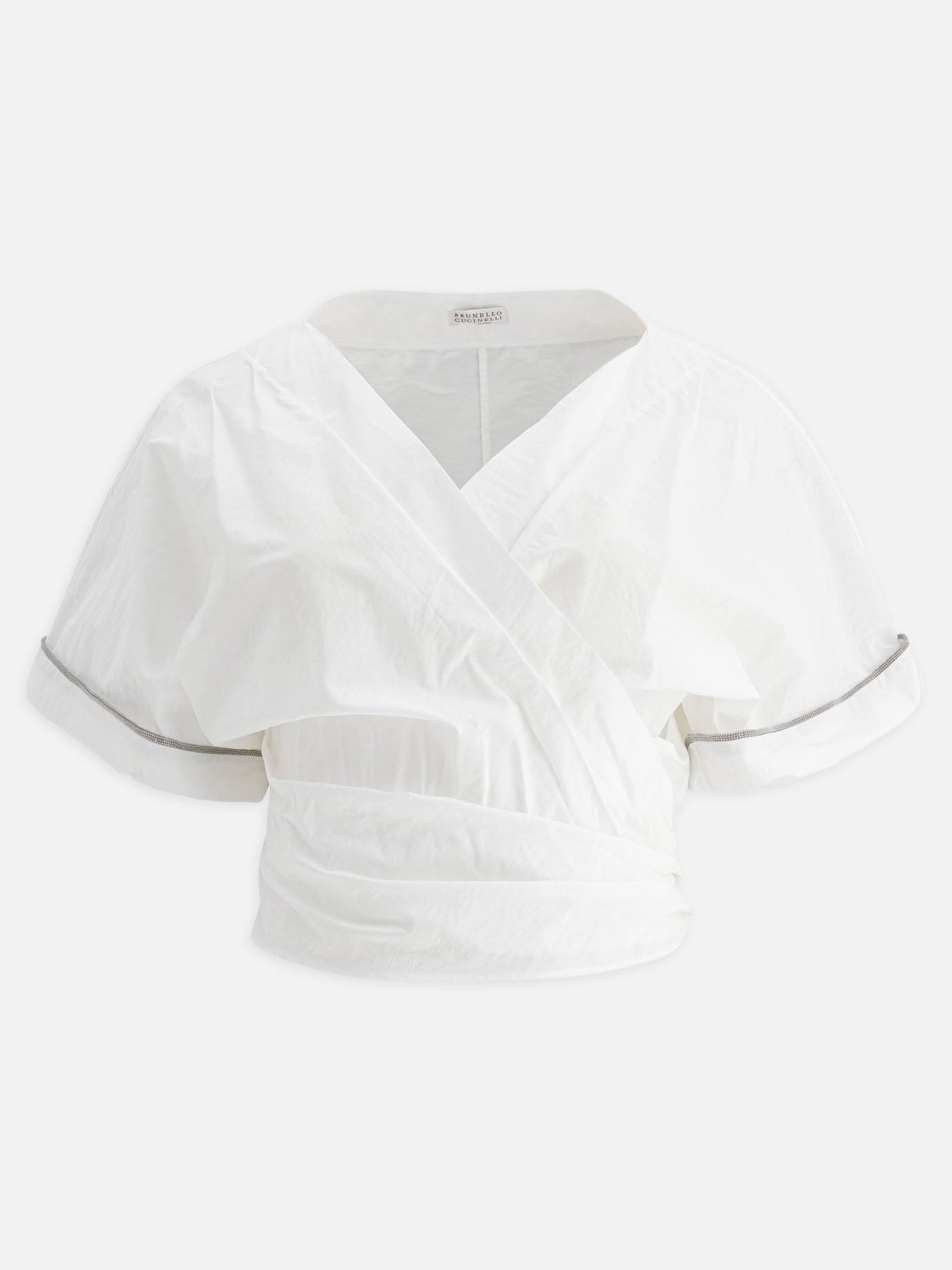 Crop top Solid colour  Bianco - Brunello Cucinelli Donna | PDP | VIETTI Online Store | thumbnail