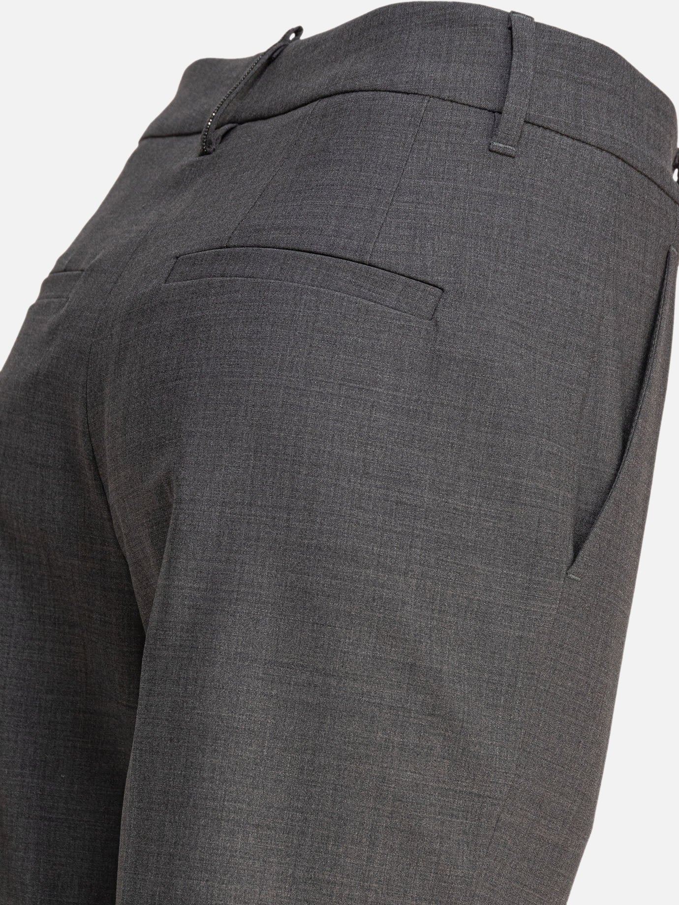 Tailored trousers Solid colour  Grey - Brunello Cucinelli Women | PDP | VIETTI Online Store | Zoom-Modal_4
