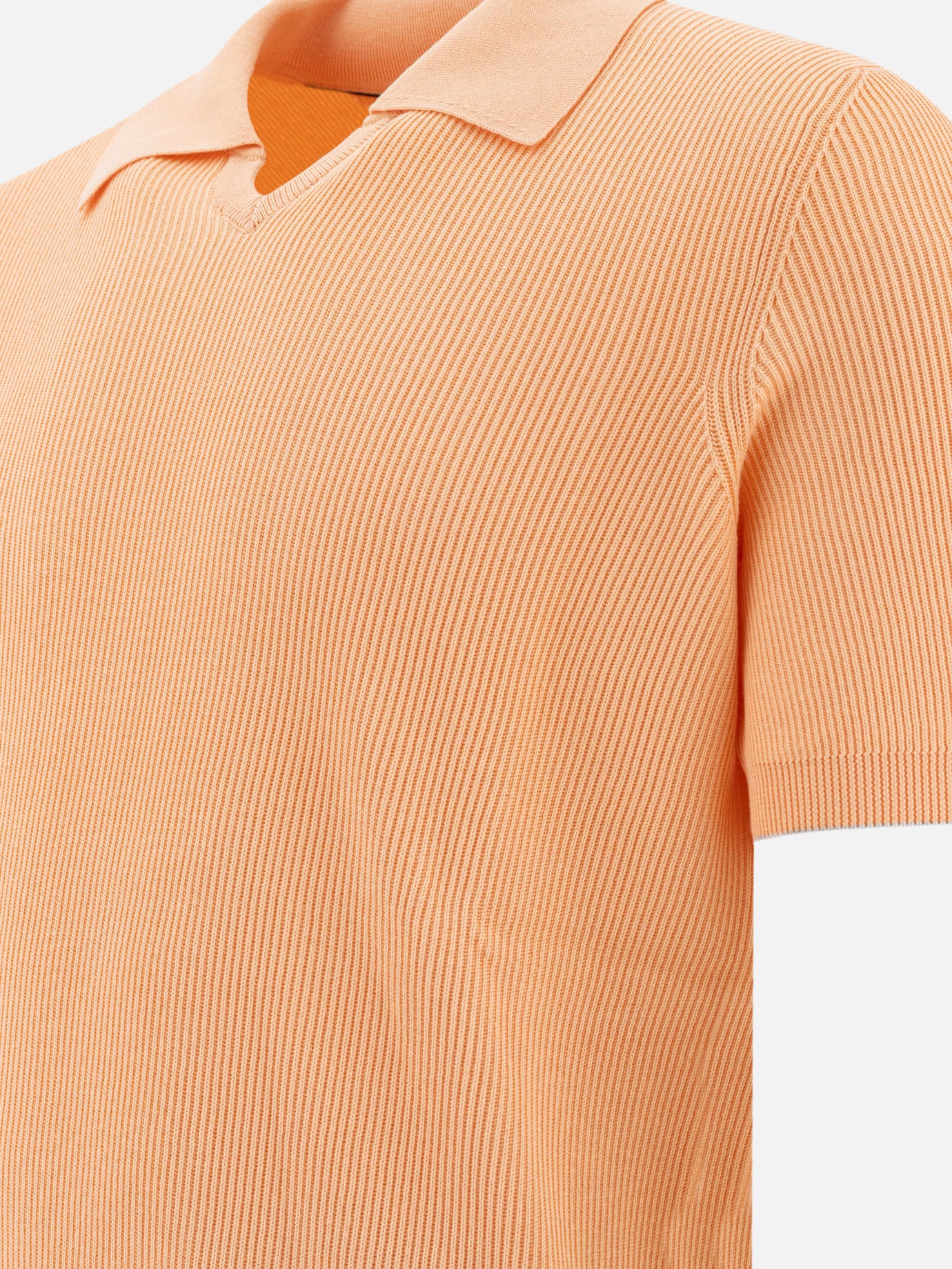 Polo senza bottoni Solid colour  Arancione - Brunello Cucinelli Uomo | PDP | VIETTI Online Store | thumbnail_4
