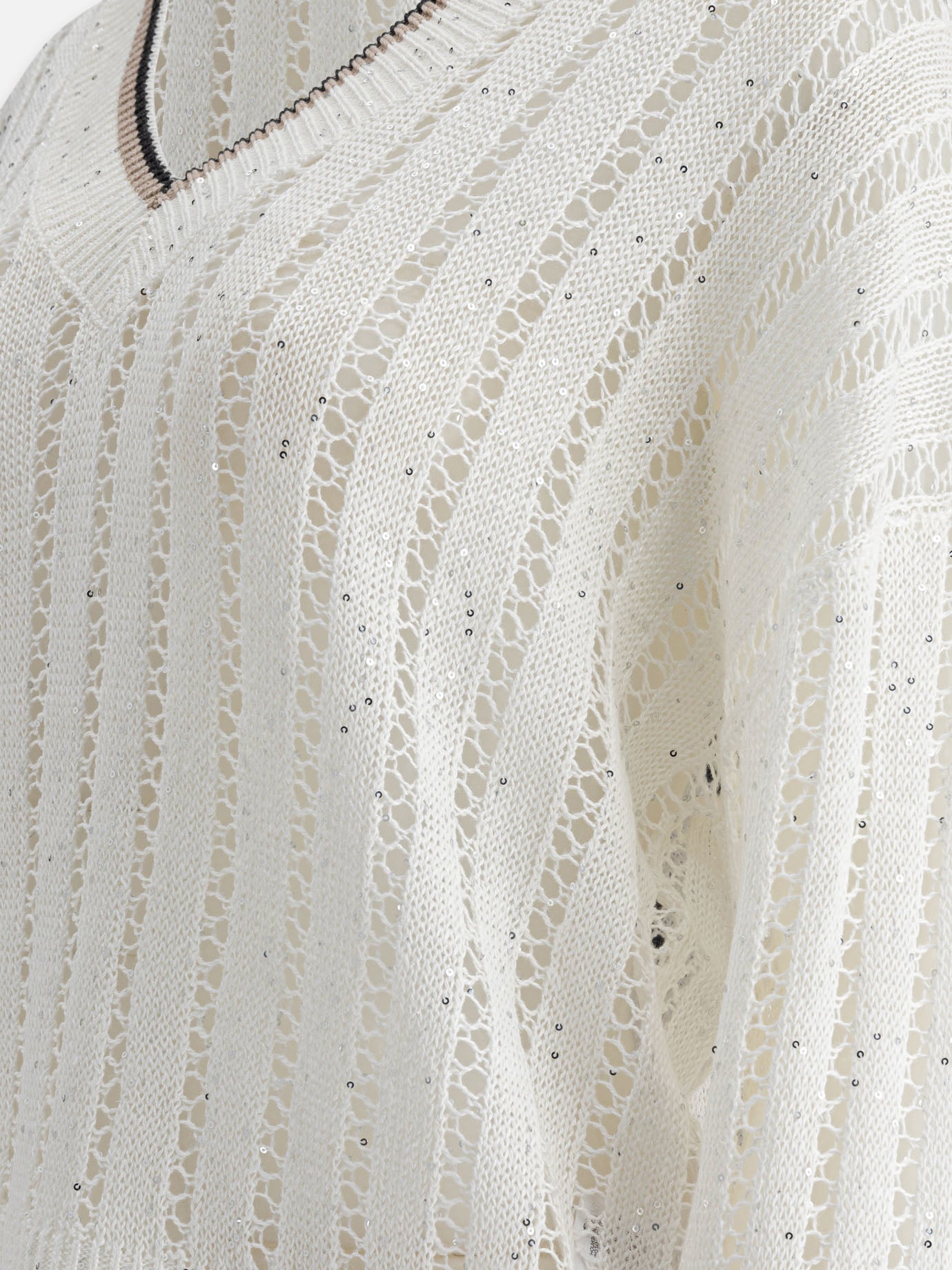 Maglioni scollo a V Solid colour  Bianco - Brunello Cucinelli Donna | PDP | VIETTI Online Store | thumbnail_4