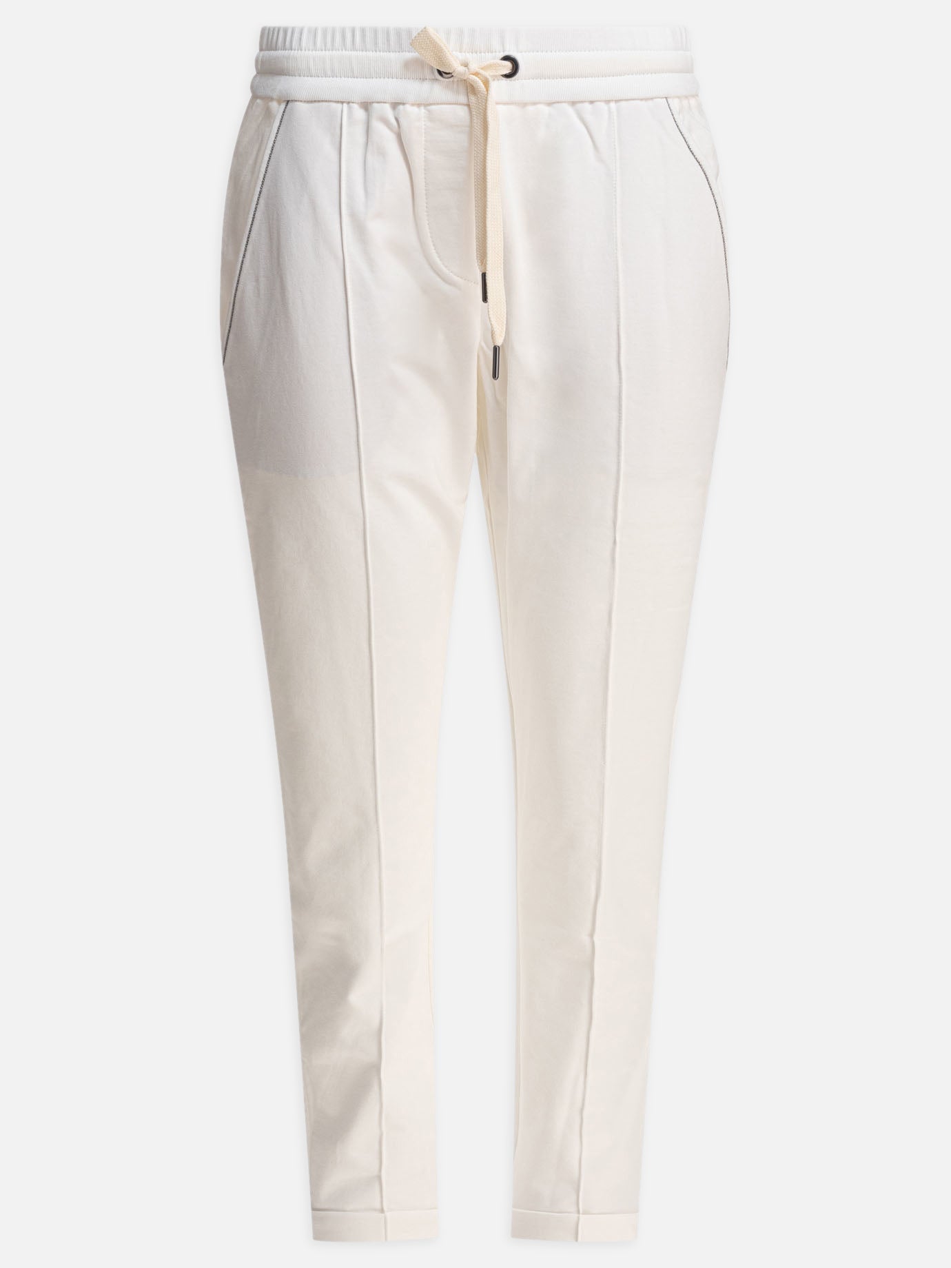 Pantaloni sportivi Solid colour  Bianco - Brunello Cucinelli Donna | PDP | VIETTI Online Store | Zoom-Modal
