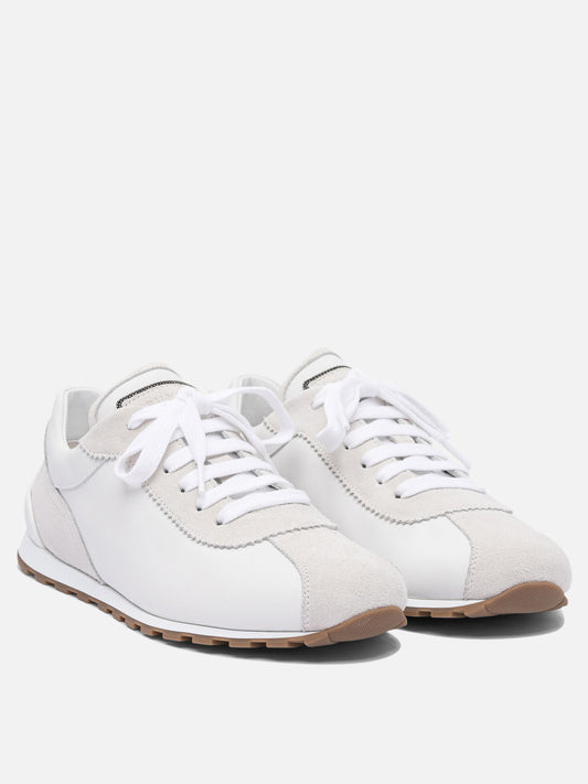 Sneaker basse 100% leather - 100% rubber  Bianco - Brunello Cucinelli Donna | VIETTI Online Store | 2
