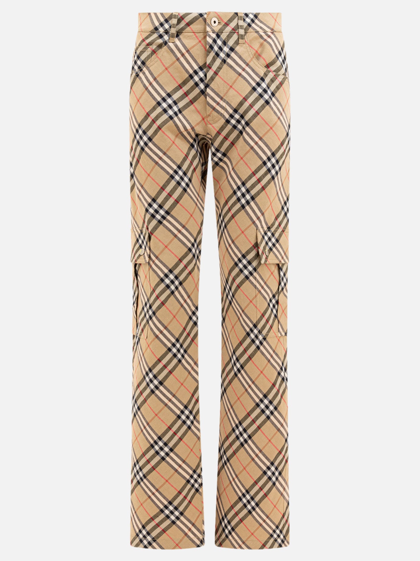 Cargo & parachute trousers Check  Beige - Burberry Women | PDP | VIETTI Online Store | thumbnail