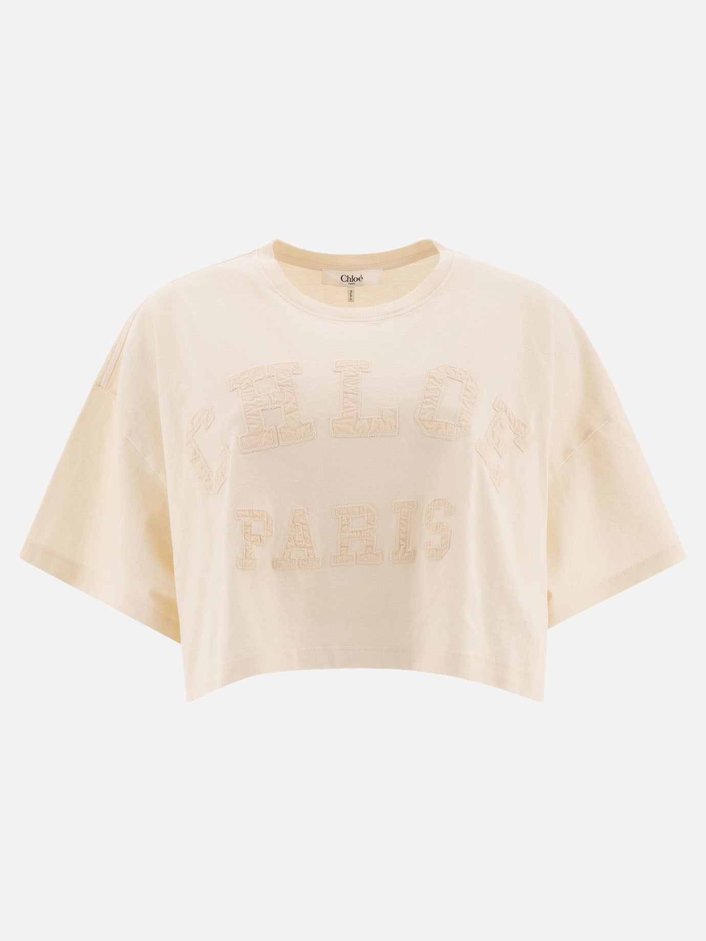 Chloé Cropped cotton jersey T-shirt 15485884_S White thumbnail_1
