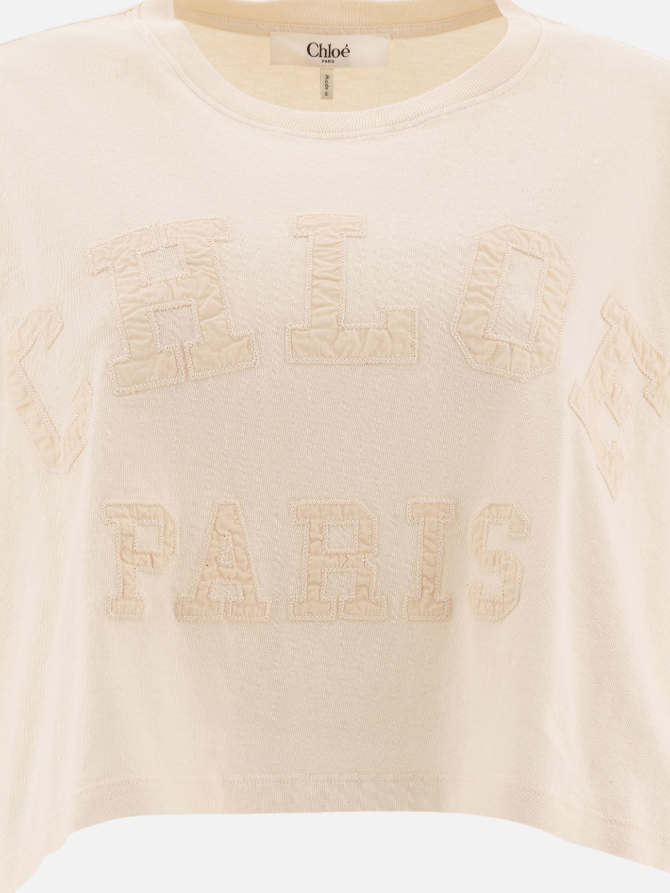 Chloé Cropped cotton jersey T-shirt 15485884_S White thumbnail_3
