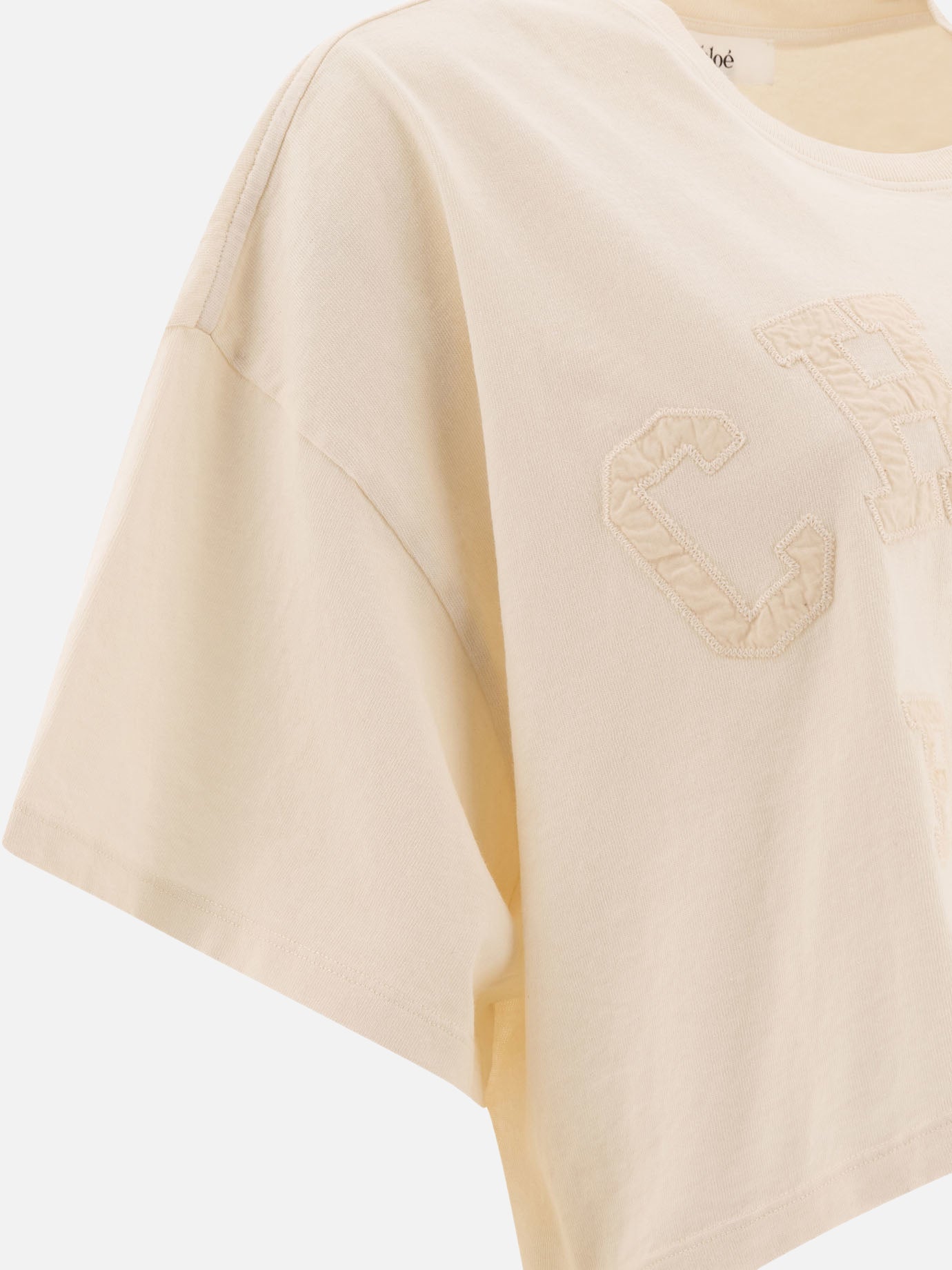 Chloé Cropped cotton jersey T-shirt 15485884_S White thumbnail_4