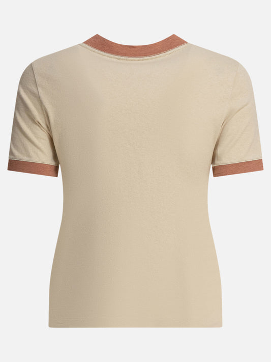 Chloé T-shirt in jersey di cotone con logo 11004400_M Beige 2