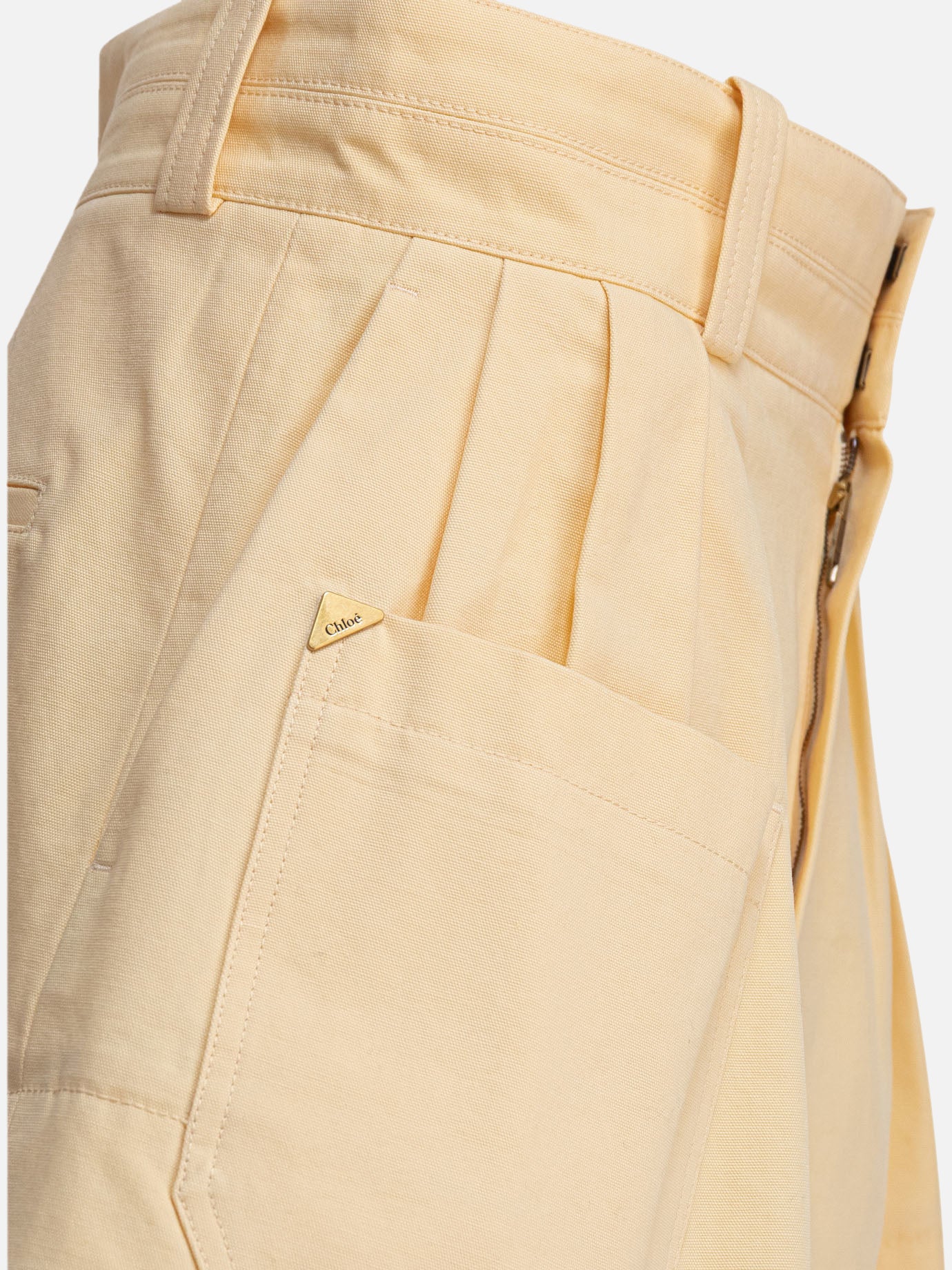 Chloé Mini shorts a vita alta 16586329_38 Beige thumbnail_4