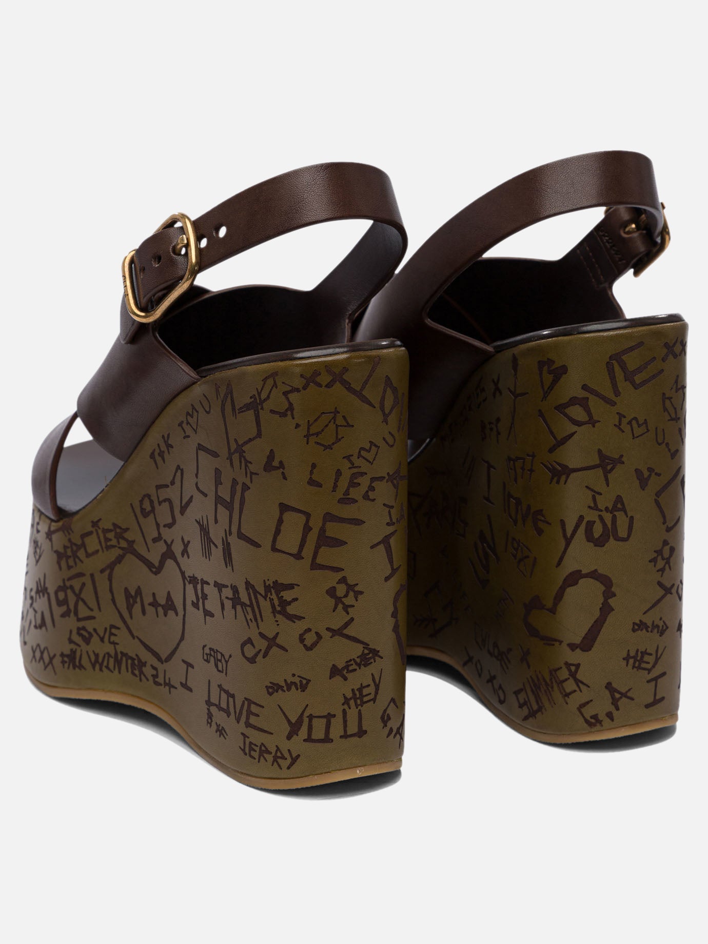 Chloé Sandali con zeppa &quot;Maxime&quot; 130 mm 12638845_37 Brown thumbnail_4