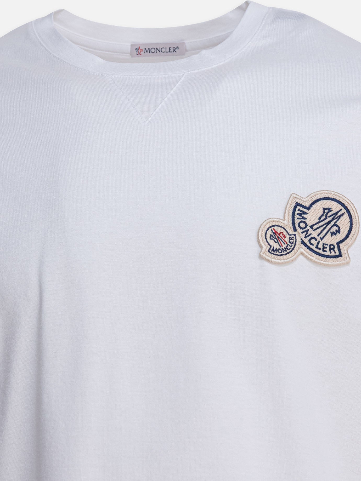 T-shirt girocollo Logo  Bianco - Moncler Uomo | PDP | VIETTI Online Store | thumbnail_3