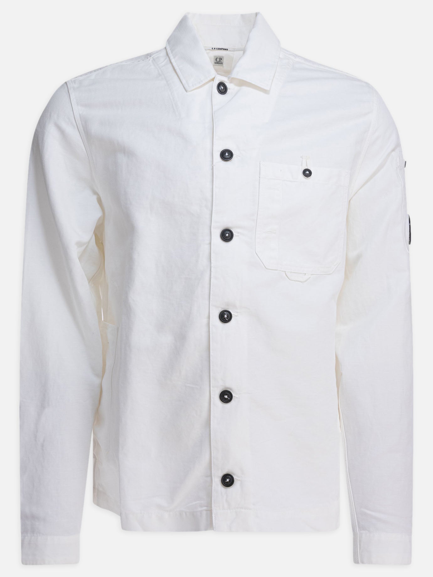 C.P. Company Overshirt in cotone e lino 19575647_S White thumbnail_1