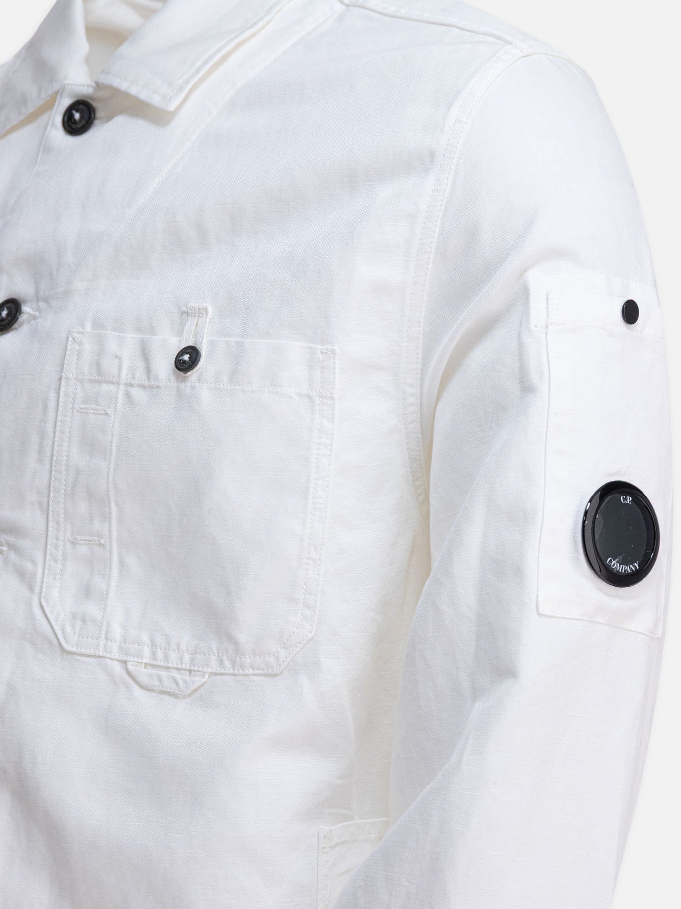 C.P. Company Overshirt in cotone e lino 19575647_S White thumbnail_4