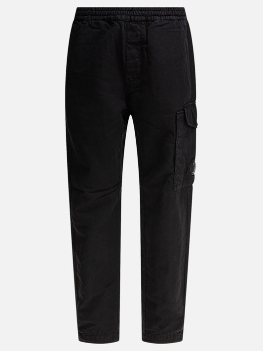 C.P. Company Pantaloni cargo in cotone e lino 17151095_48 Black 1